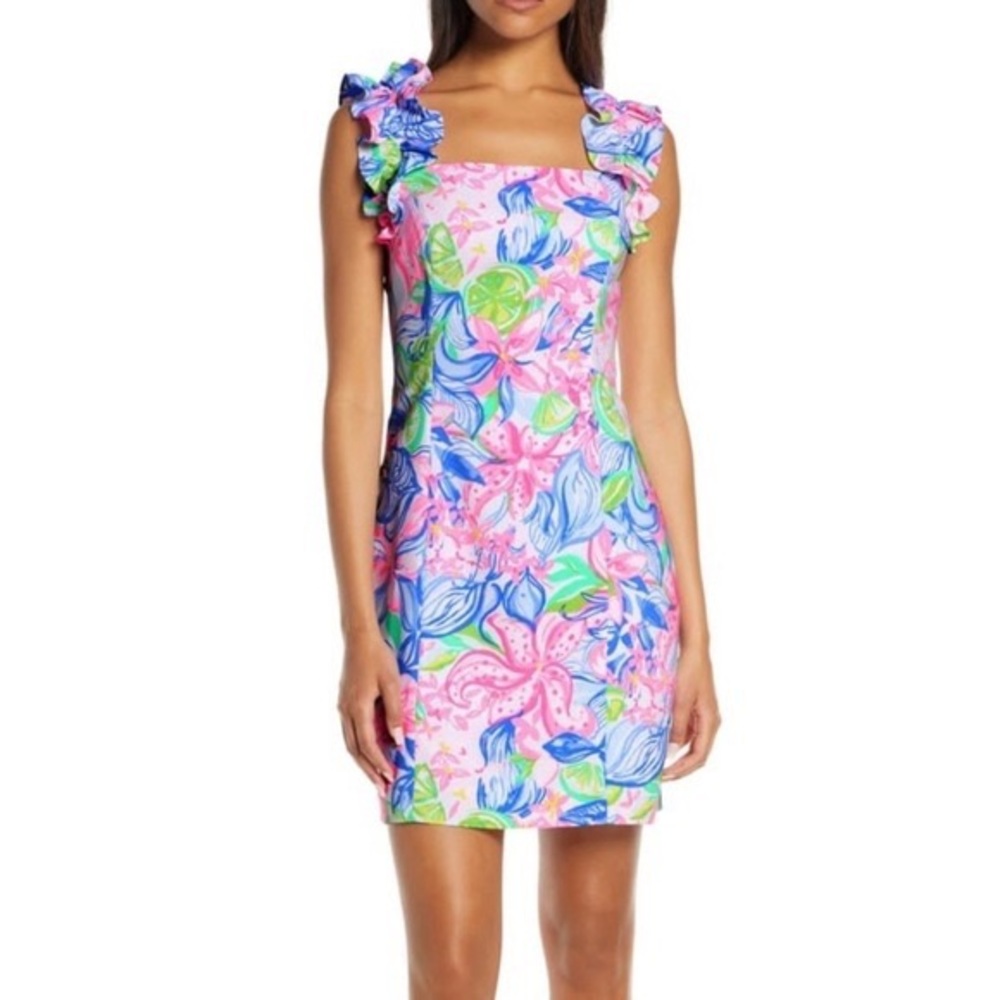 Lilly Pulitzer Steffi Ruffled Shift Dress in Havana Cocktail size 10